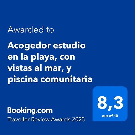Acogedor Estudio En La Playa, Con Vistas Al Mar, Y Piscina Comunitaria Sant Salvador Esterno foto